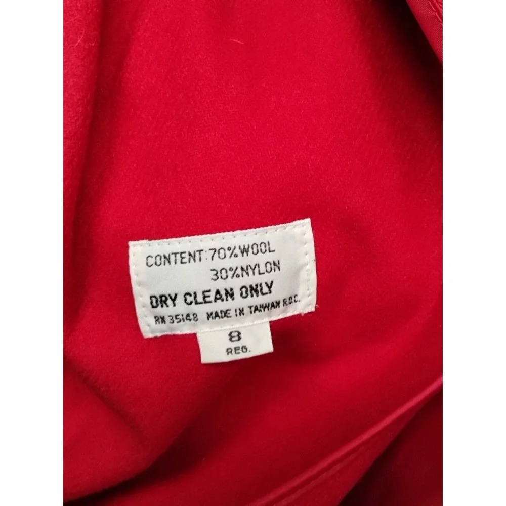 Misty Harbor Red Overcoat Long Sleeve Size 8‎ Reg Buttons Pockets